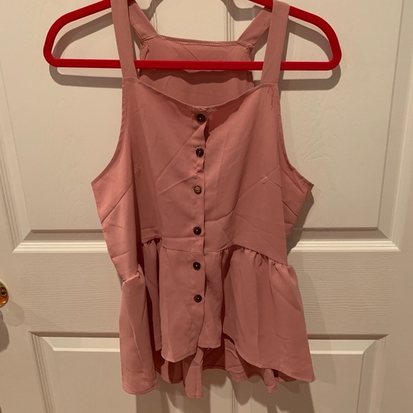 Tops - Mauve peplum women’s tank top